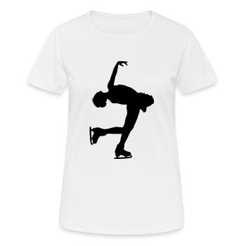 Figure skating skates ice skating - Women's Breathable T-Shirt - white - Front - AI Model Female 172 dark (172cm)