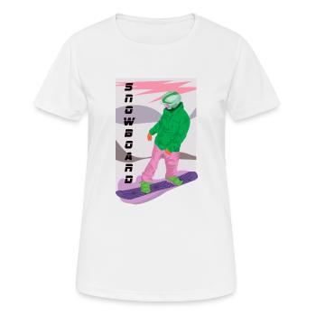 Snowboarden der coole Freizeitsport im Winter - Frauen T-Shirt atmungsaktiv - Weiß - Vorne - AI Model Female 172 dark (172cm)