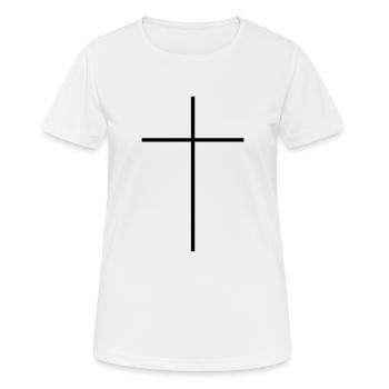 Cross plain shirt - Women's Breathable T-Shirt - white - Front - AI Model Female 172 dark (172cm)
