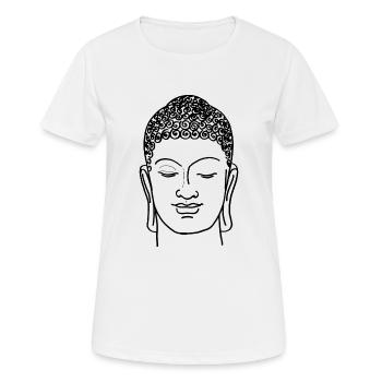 Buddah Kopf - Frauen T-Shirt atmungsaktiv - Weiß - Vorne - AI Model Female 172 dark (172cm)