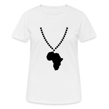 africa - Women's Breathable T-Shirt - white - Front - AI Model Female 172 dark (172cm)