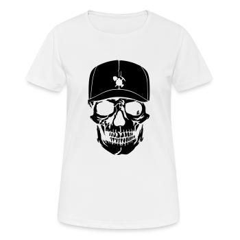 Tete de mort - T-shirt respirant Femme - blanc - Devant - AI Model Female 172 dark (172cm)