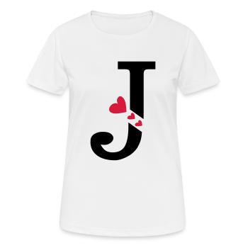 Capital letter J with hearts - Women's Breathable T-Shirt - white - Front - AI Model Female 172 dark (172cm)