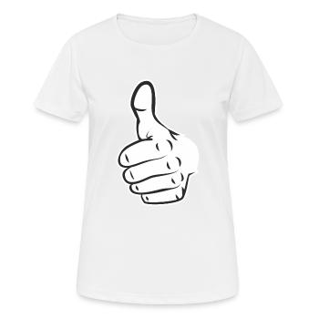 Daumen hoch alles ist Gut und in Ordnung Lob - Frauen T-Shirt atmungsaktiv - Weiß - Vorne - AI Model Female 172 dark (172cm)