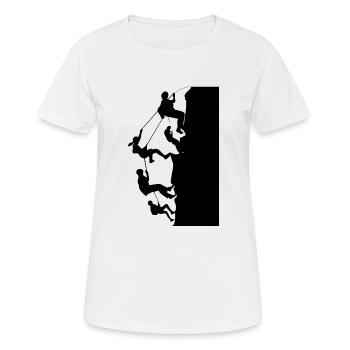 Climbing - Frauen T-Shirt atmungsaktiv - Weiß - Vorne - AI Model Female 172 dark (172cm)