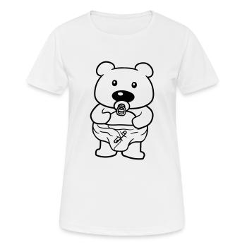 schnuller baby teddy windel stehender suesser klei - Frauen T-Shirt atmungsaktiv - Weiß - Vorne - AI Model Female 172 dark (172cm)
