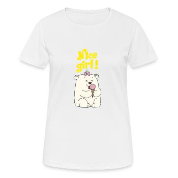 Jolie petite fille / ours de glace - T-shirt respirant Femme - blanc - Devant - AI Model Female 172 dark (172cm)