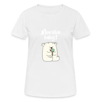 Gentil gentil bébé - T-shirt respirant Femme - blanc - Devant - AI Model Female 172 dark (172cm)