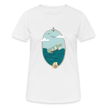 Saltwater love I Martime Message from the sea - Women's Breathable T-Shirt - white - Front - AI Model Female 172 dark (172cm)