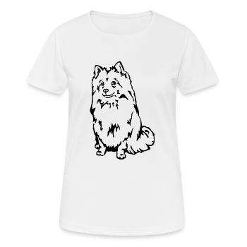 Spitz Mittelspitz - Frauen T-Shirt atmungsaktiv - Weiß - Vorne - AI Model Female 172 dark (172cm)