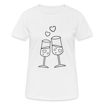 glasses with hearts - Women's Breathable T-Shirt - white - Front - AI Model Female 172 dark (172cm)