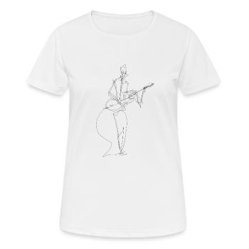 Guitariste, rock star, musique, jazz, guitare - T-shirt respirant Femme - blanc - Devant - AI Model Female 172 dark (172cm)