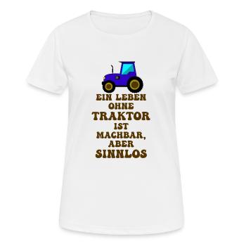 Traktor Leben - Frauen T-Shirt atmungsaktiv - Weiß - Vorne - AI Model Female 172 dark (172cm)