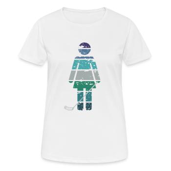 floorball floorball-girl smart floorball player - Women's Breathable T-Shirt - white - Front - AI Model Female 172 dark (172cm)