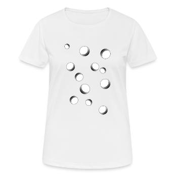 Löcher im Bauch - optischer Effekt - Frauen T-Shirt atmungsaktiv - Weiß - Vorne - AI Model Female 172 dark (172cm)