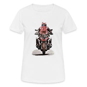 GS Motorcyclists - Women's Breathable T-Shirt - white - Front - AI Model Female 172 dark (172cm)