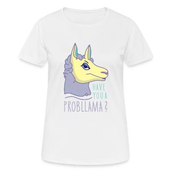 Lustiges Lama mit Spruch - Frauen T-Shirt atmungsaktiv - Weiß - Vorne - AI Model Female 172 dark (172cm)