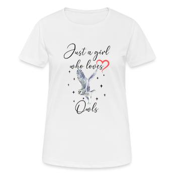 Frau Mädchen Liebe Herz Eule - Frauen T-Shirt atmungsaktiv - Weiß - Vorne - AI Model Female 172 dark (172cm)