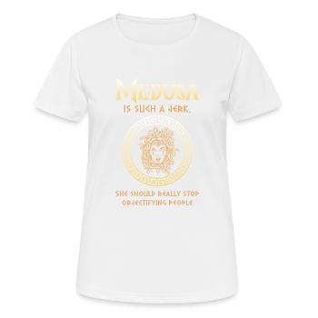 Antike Griechische Mythologie Fabelwesen Schlange - Frauen T-Shirt atmungsaktiv - Weiß - Vorne - AI Model Female 172 dark (172cm)