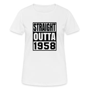 STRAIGHT OUTTA 1958 - T-shirt respirant Femme - blanc - Devant - AI Model Female 172 dark (172cm)