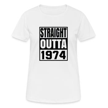 straight outta 1974 - T-shirt respirant Femme - blanc - Devant - AI Model Female 172 dark (172cm)