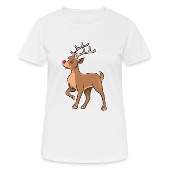 Rentier Rudolph - Frauen T-Shirt atmungsaktiv - Weiß - Vorne - AI Model Female 172 dark (172cm)