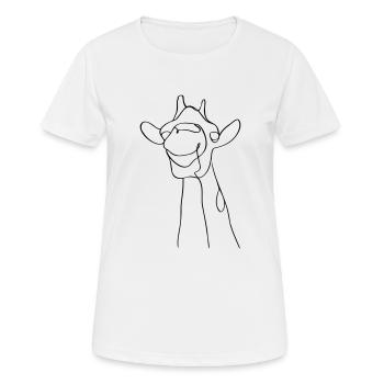 Minimalistisches Giraffendesign - Frauen T-Shirt atmungsaktiv - Weiß - Vorne - AI Model Female 172 dark (172cm)