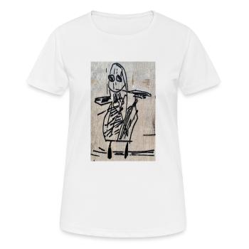 Sams Ghost - Frauen T-Shirt atmungsaktiv - Weiß - Vorne - AI Model Female 172 dark (172cm)
