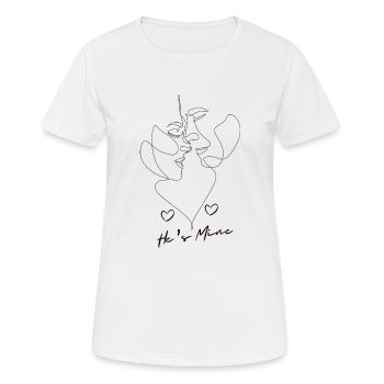 He's mine - T-shirt respirant Femme - blanc - Devant - AI Model Female 172 dark (172cm)