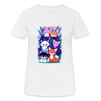 Cute foxes - Women's Breathable T-Shirt - white - Front - AI Model Female 172 dark (172cm)
