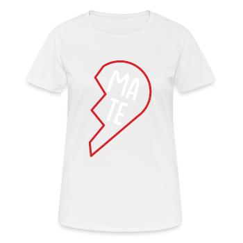 halbes Herz (1/2) - Geschenkidee - Soulmate - Frauen T-Shirt atmungsaktiv - Weiß - Vorne - AI Model Female 172 dark (172cm)