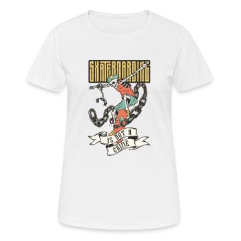 Skateboarden ist kein Verbrechen - Frauen T-Shirt atmungsaktiv - Weiß - Vorne - AI Model Female 172 dark (172cm)