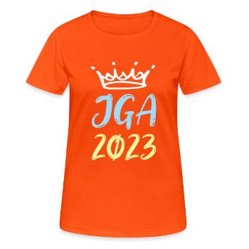 Jga 2023 Junggesellenabschied - Frauen T-Shirt atmungsaktiv - Neonorange - Vorne - AI Model Female 172 dark (172cm)
