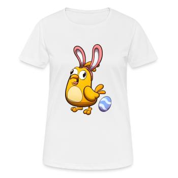 Süßes kleines Osterküken mit Hasenohren - Frauen T-Shirt atmungsaktiv - Weiß - Vorne - AI Model Female 172 dark (172cm)