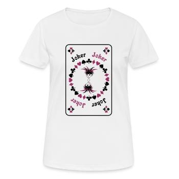 Joker Jolly Clown Girl Card Game Card - Women's Breathable T-Shirt - white - Front - AI Model Female 172 dark (172cm)