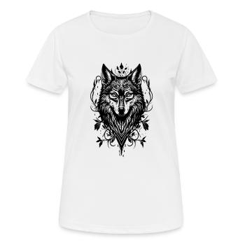 Wolf Wildtier Tier Wald Natur wandern Wildnis - Frauen T-Shirt atmungsaktiv - Weiß - Vorne - AI Model Female 172 dark (172cm)