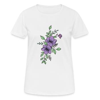 Fleur violette - T-shirt respirant Femme - blanc - Devant - AI Model Female 172 dark (172cm)