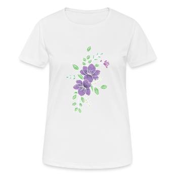 Fleur violette - T-shirt respirant Femme - blanc - Devant - AI Model Female 172 dark (172cm)