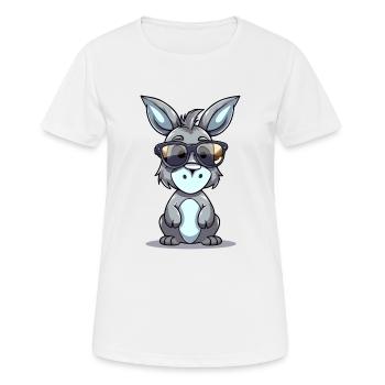 Tom l'âne - T-shirt respirant Femme - blanc - Devant - AI Model Female 172 dark (172cm)
