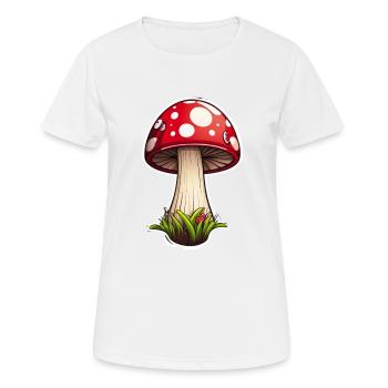 Drôle de champignon de dessin animé - T-shirt respirant Femme - blanc - Devant - AI Model Female 172 dark (172cm)