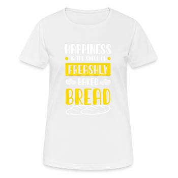Pain cuit au four Happiness - T-shirt respirant Femme - blanc - Devant - AI Model Female 172 dark (172cm)