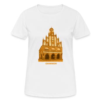 Grimmen Rathaus Vorpommern Rügen Mecklenburg - Frauen T-Shirt atmungsaktiv - Weiß - Vorne - AI Model Female 172 dark (172cm)