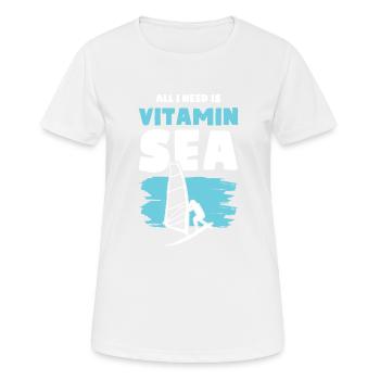 Vitamine Lake Windsurfer - T-shirt respirant Femme - blanc - Devant - AI Model Female 172 dark (172cm)