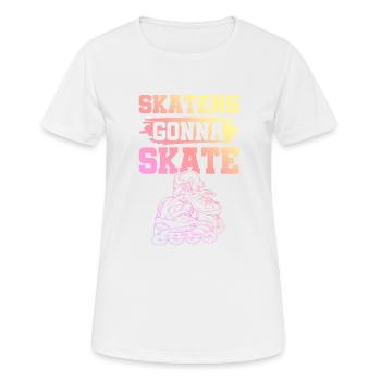 patinage - T-shirt respirant Femme - blanc - Devant - AI Model Female 172 dark (172cm)