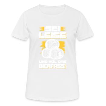 bier bierfass - Frauen T-Shirt atmungsaktiv - Weiß - Vorne - AI Model Female 172 dark (172cm)