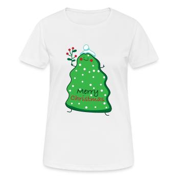 Sapin de Noël - T-shirt respirant Femme - blanc - Devant - AI Model Female 172 dark (172cm)