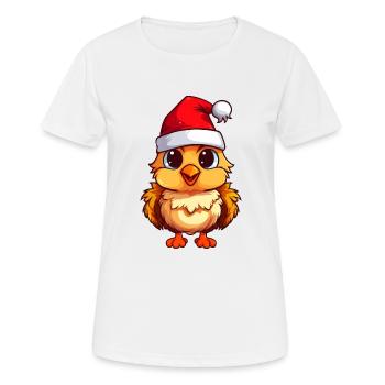 Poussin festif : la joie de Noël en plumage - T-shirt respirant Femme - blanc - Devant - AI Model Female 172 dark (172cm)