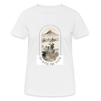 Go with the Flow - Frauen T-Shirt atmungsaktiv - Weiß - Vorne - AI Model Female 172 dark (172cm)