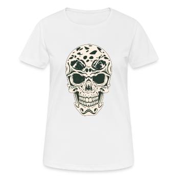 SKULL - Women's Breathable T-Shirt - white - Front - AI Model Female 172 dark (172cm)