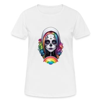 Halloween - Rock & Regenbogen - Frauen T-Shirt atmungsaktiv - Weiß - Vorne - AI Model Female 172 dark (172cm)